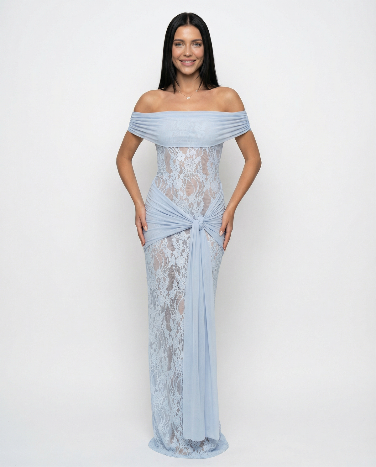 Women's Lace Maxi Dress – Elegant Formal Wear for Evening Events 0