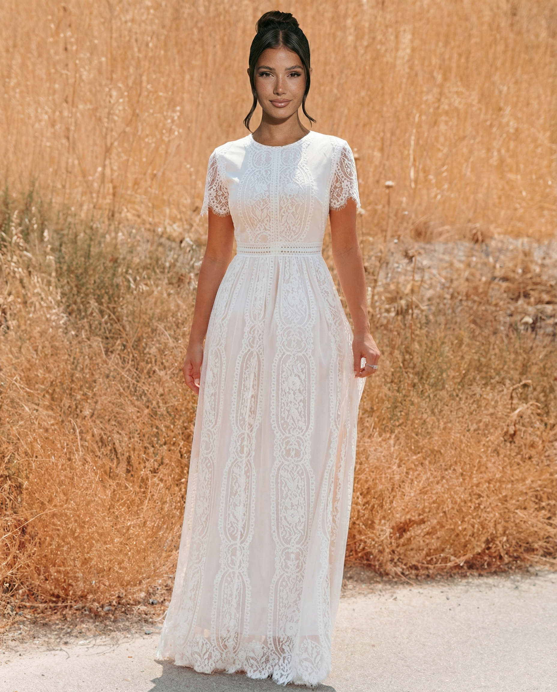 Women's Lace Maxi Dress with V-Neck – Formal Dress for Weddings and Special Events 5
