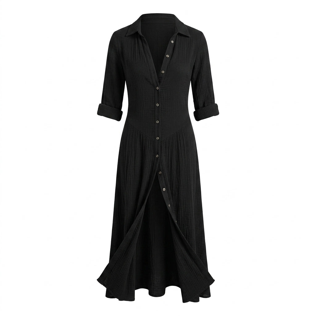 Women's Maxi Dress with Button Front – High Slit for Summer Parties and Events 5