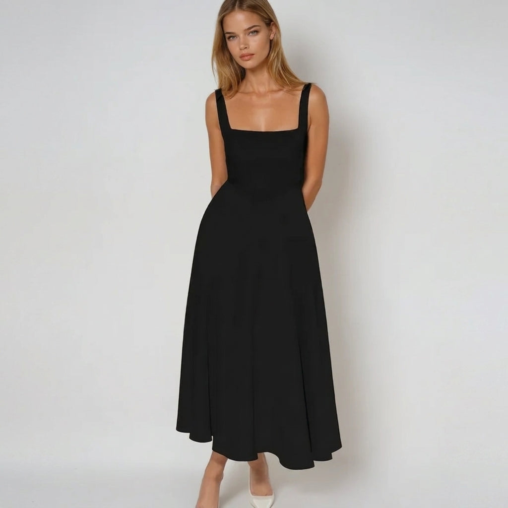 Maxi Dress with Square Neckline – A-Line Fit for Summer Weddings and Formal Events 7