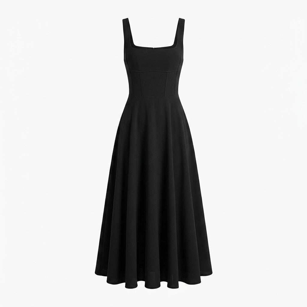 Maxi Dress with Square Neckline – A-Line Fit for Summer Weddings and Formal Events 6