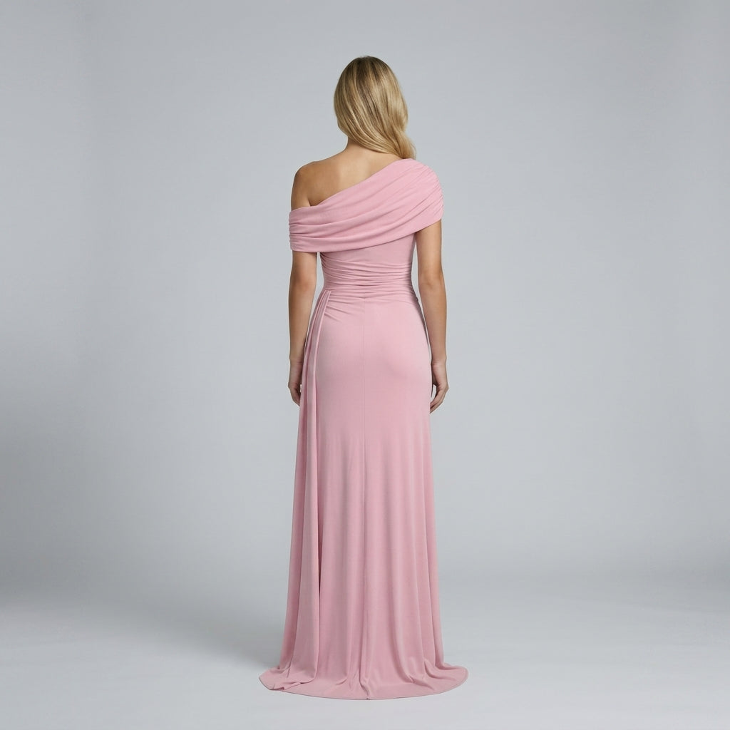 Off Shoulder Maxi Dress – Ruched Waist for Formal Occasions and Special Events 12