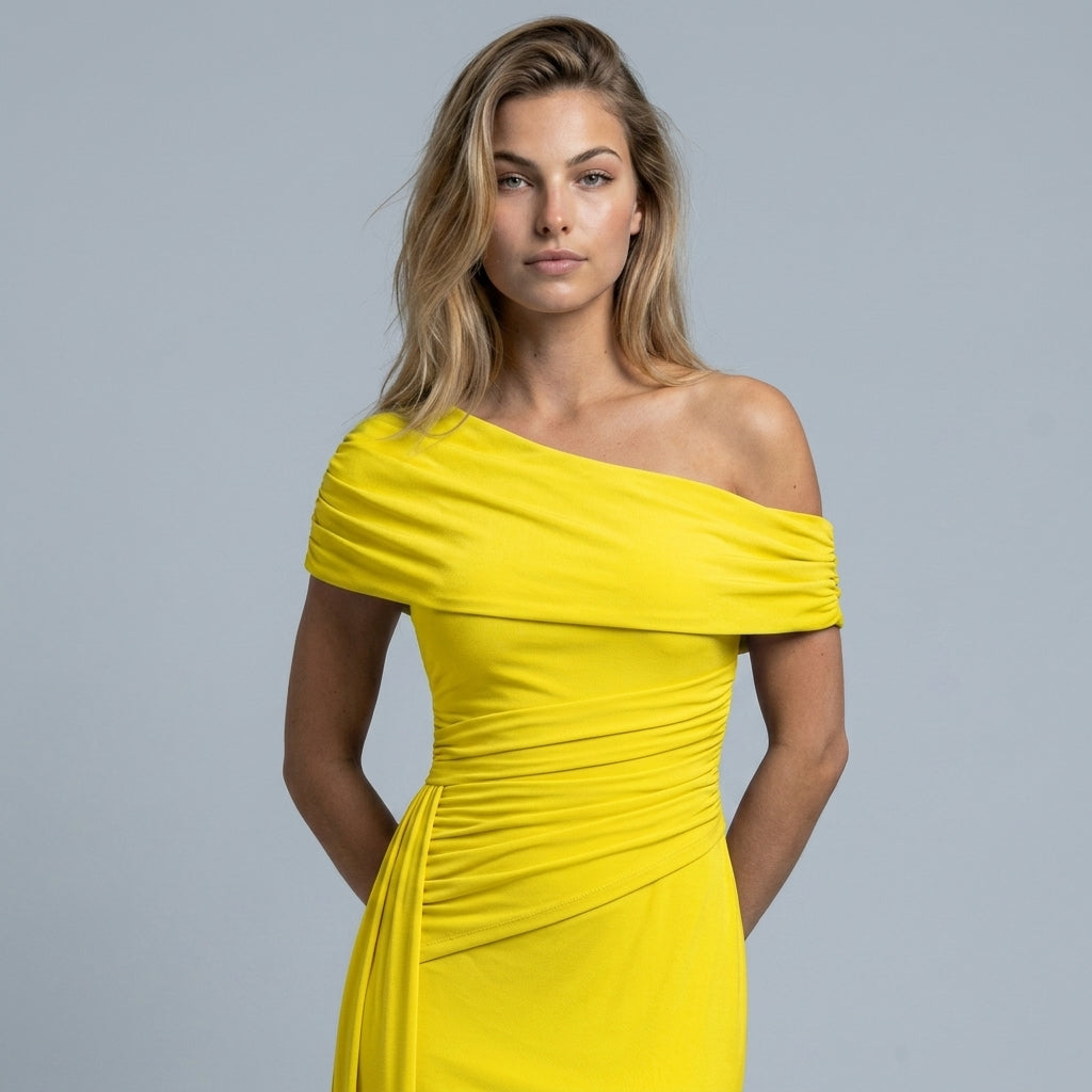 Off Shoulder Maxi Dress – Ruched Waist for Formal Occasions and Special Events 19
