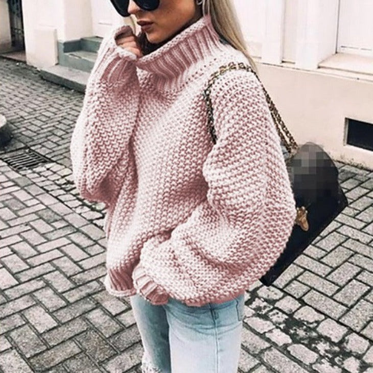 Women's Oversized Chunky Knit Jumper – Turtleneck Sweater for Winter Warmth 2