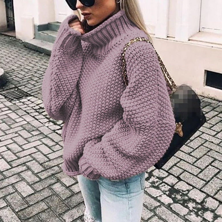 Women's Oversized Chunky Knit Jumper – Turtleneck Sweater for Winter Warmth 3