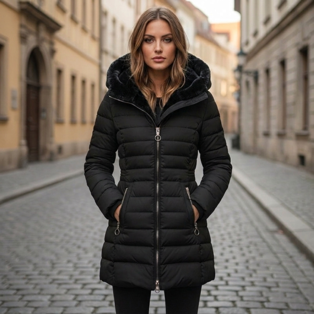 Women's Puffer Jacket – Long Hooded Quilted Winter Coat for Cold Weather 1
