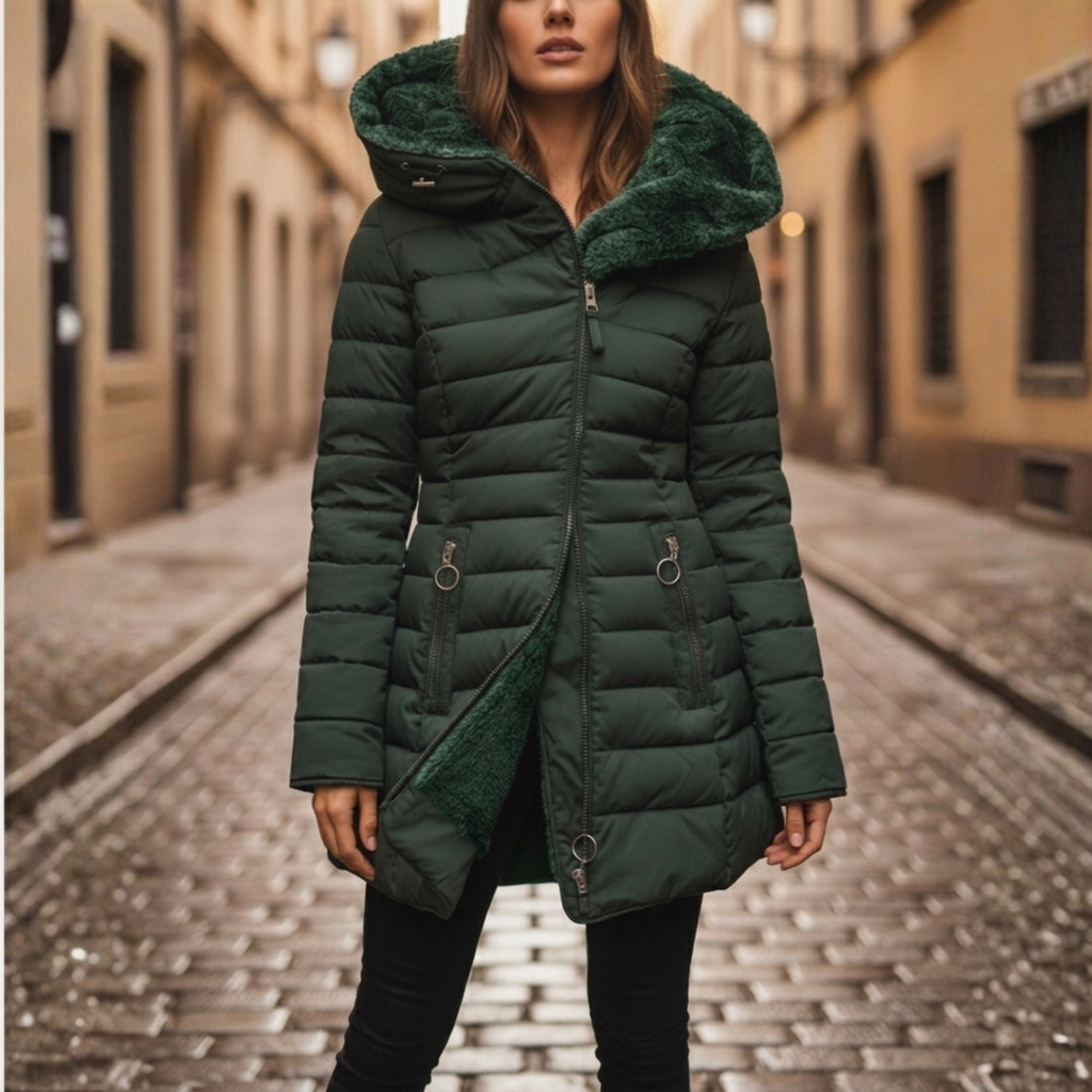 Women's Puffer Jacket – Long Hooded Quilted Winter Coat for Cold Weather 2