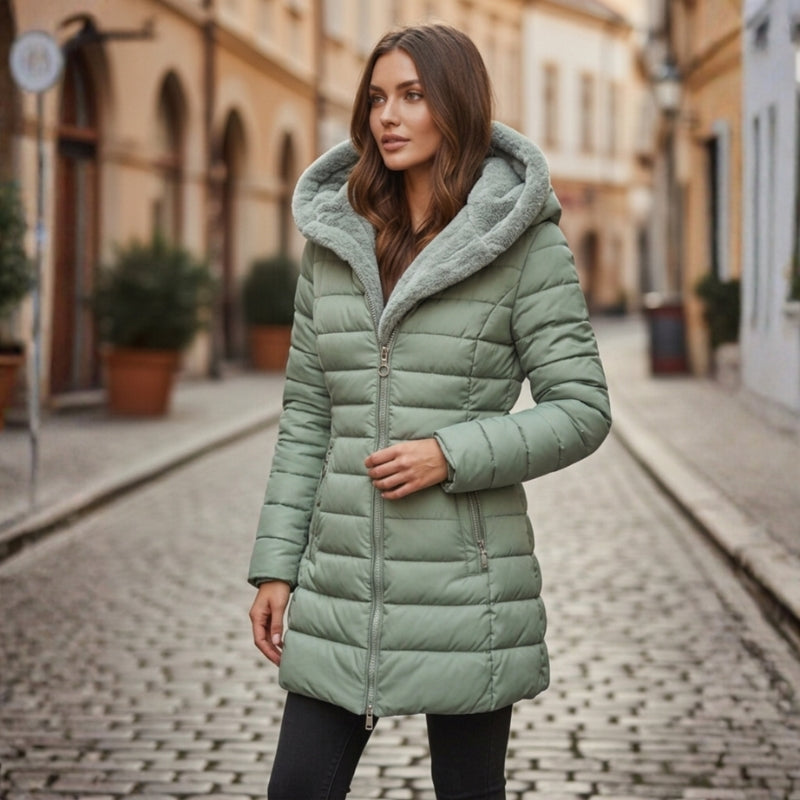 Women's Puffer Jacket – Long Hooded Quilted Winter Coat for Cold Weather 4