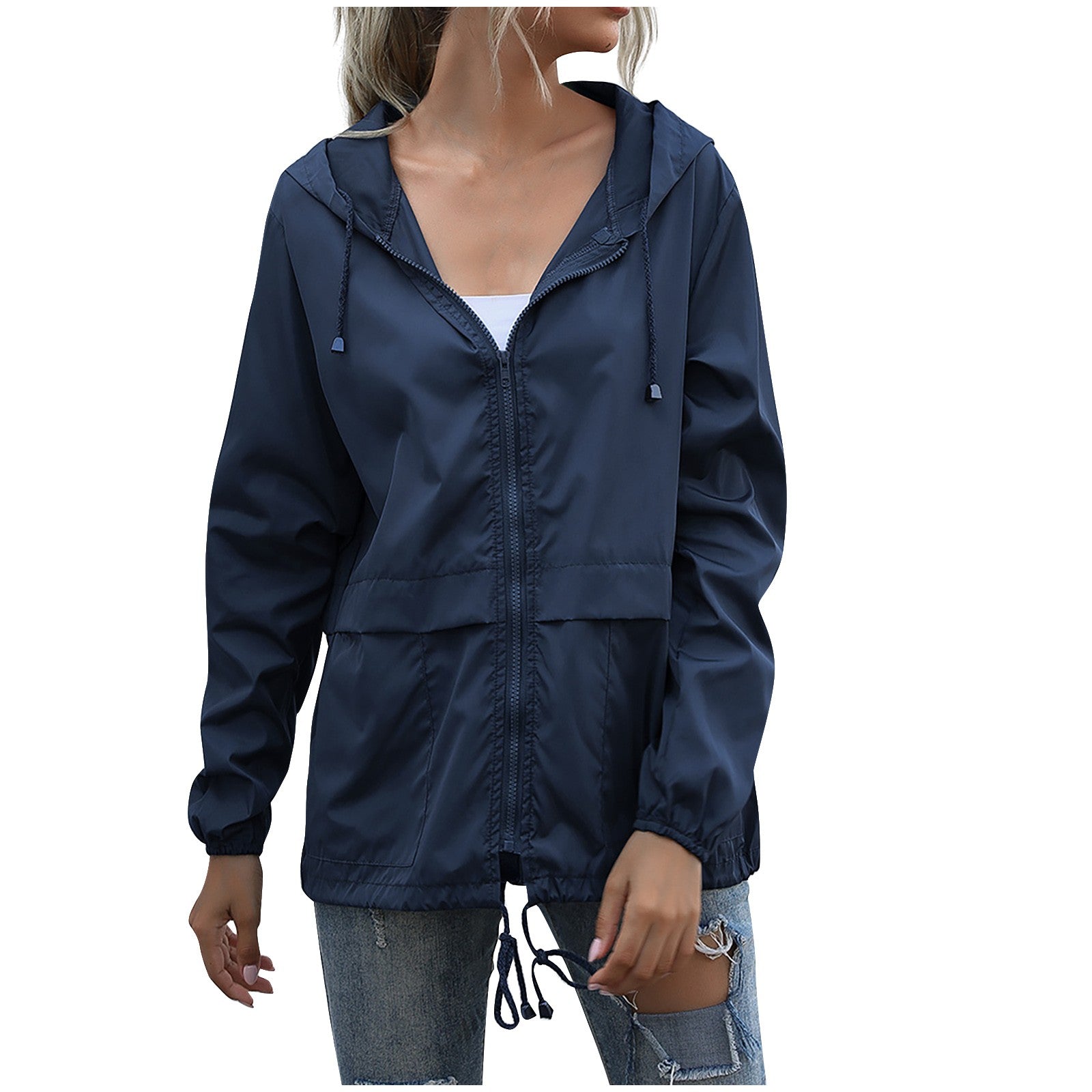 Women's Rain Jacket with Adjustable Hood – Lightweight Waterproof Rains Jacket for All Seasons 0