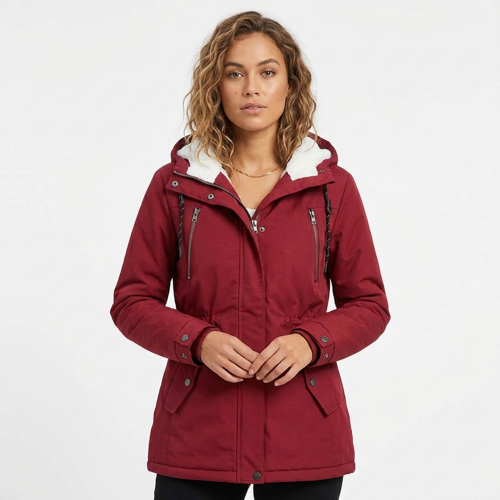 Women's Rain Jacket with Adjustable Waist – Waterproof Hooded Design for Cool Weather 7