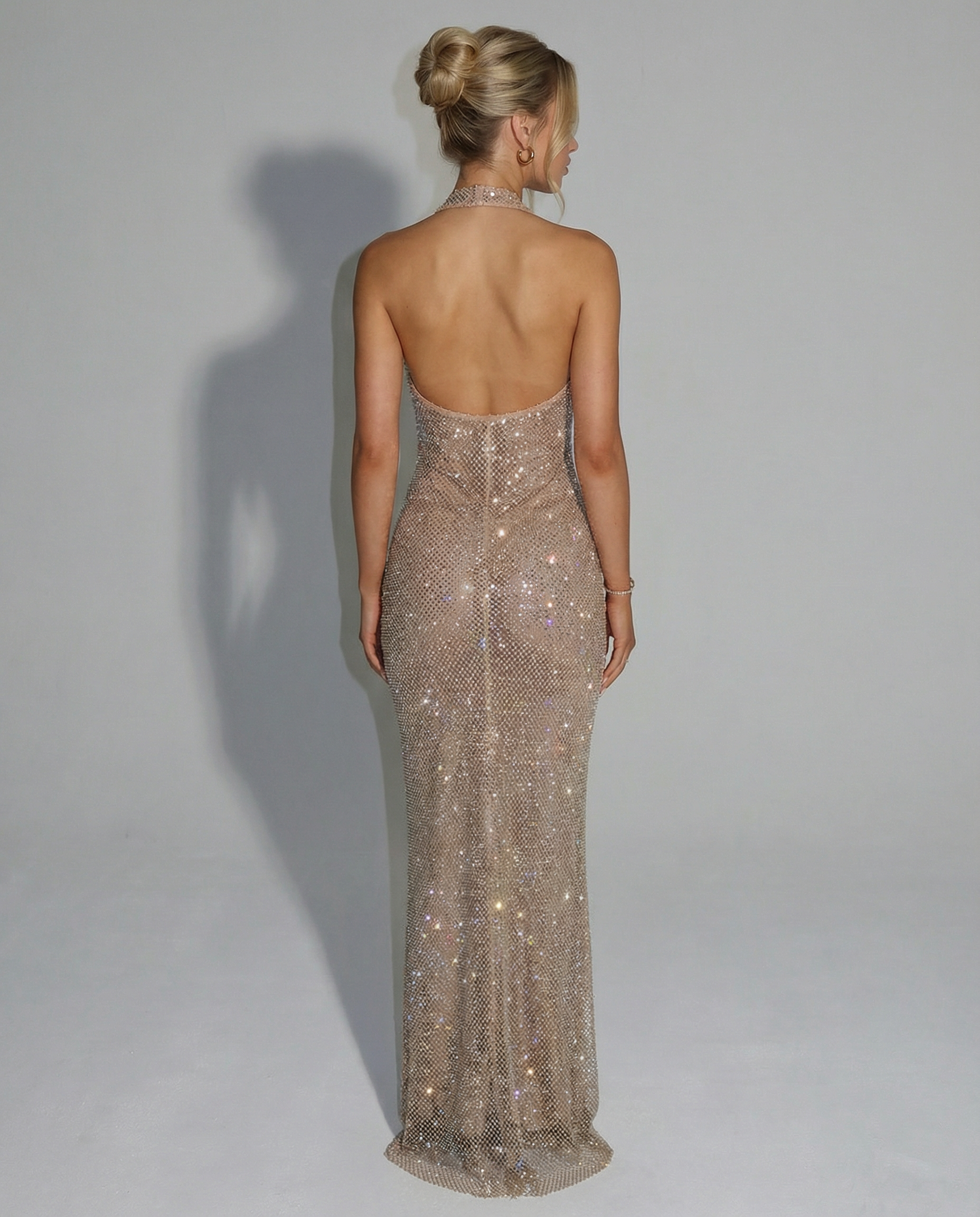 Women's Sequin Halter Maxi Dress – Figure-Skimming Formal Gown for Evening Events 2