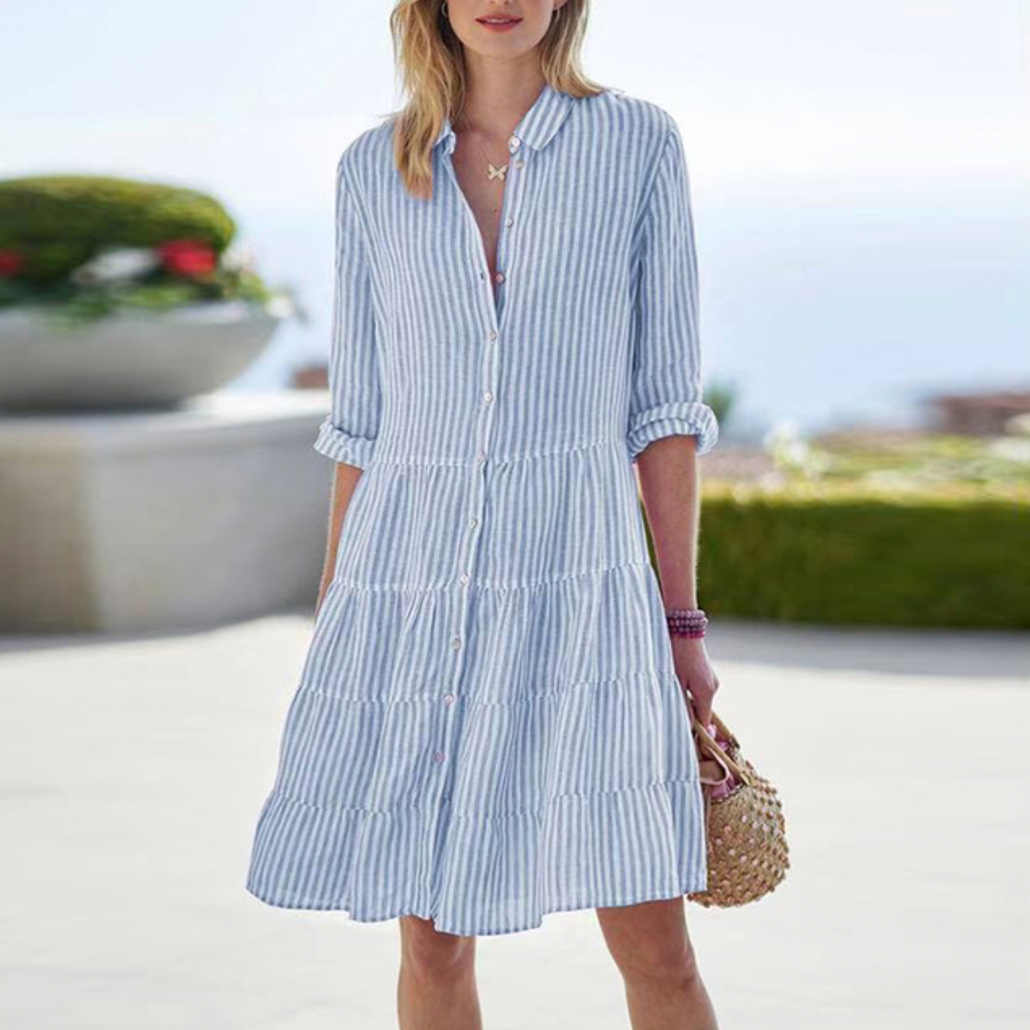 Women's Summer Midi Dress – Casual Button Down Lightweight Design for Everyday Wear 3