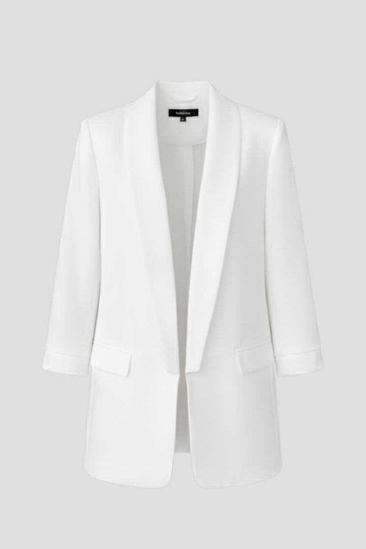 Women's Tailored Blazer with Shawl Lapel – Longline Cut for Office and Evening Wear 3