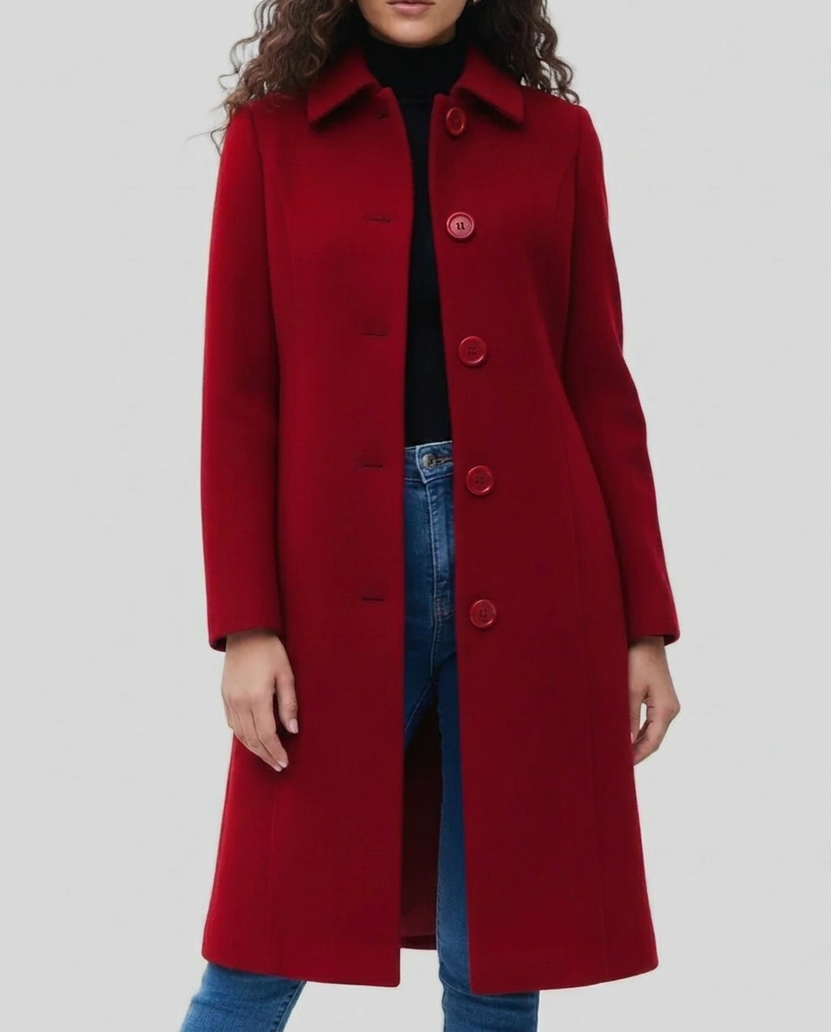 Women's Trench Coat for Winter – Long, Single-Breasted Design with Collar 5
