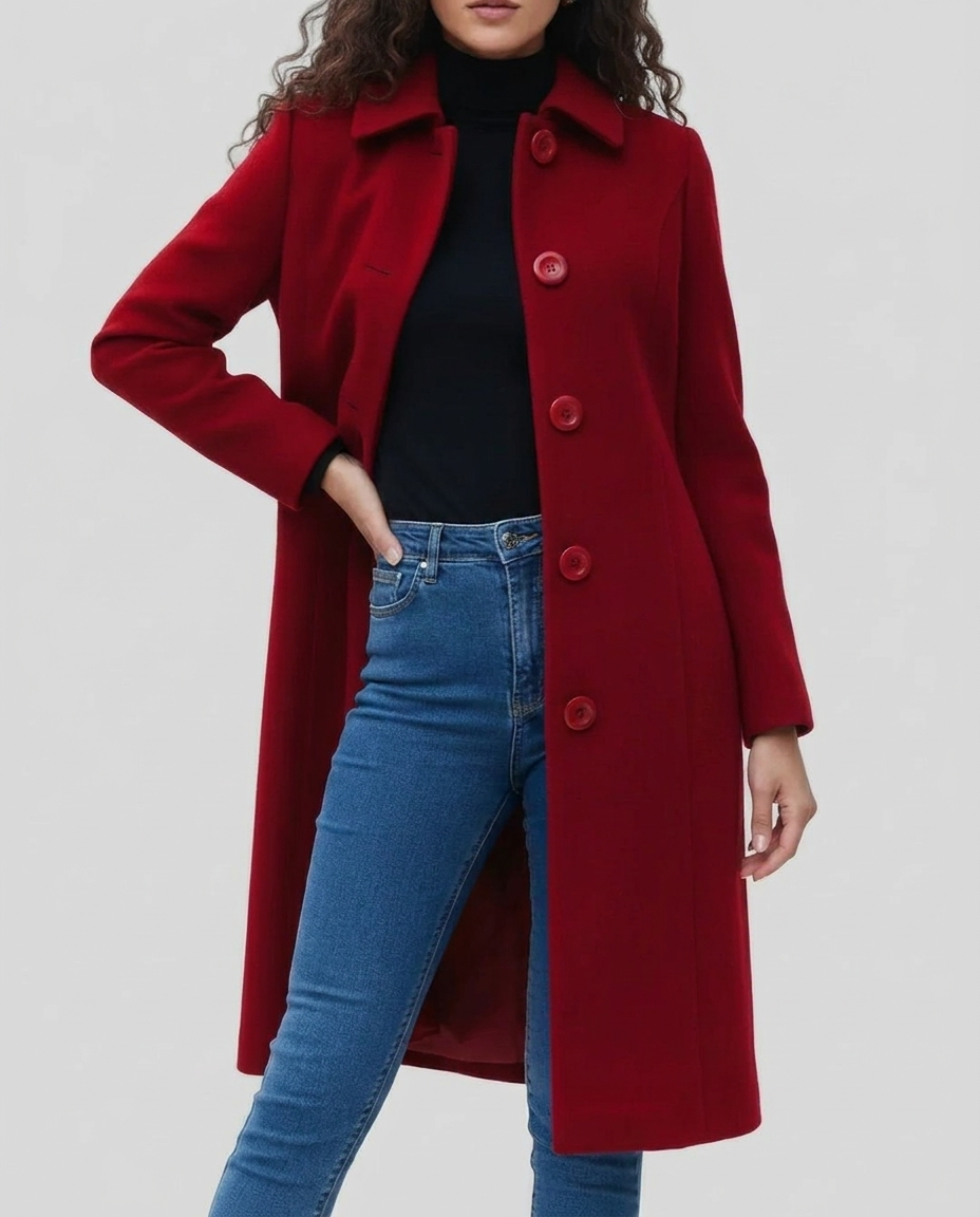 Women's Trench Coat for Winter – Long, Single-Breasted Design with Collar 6