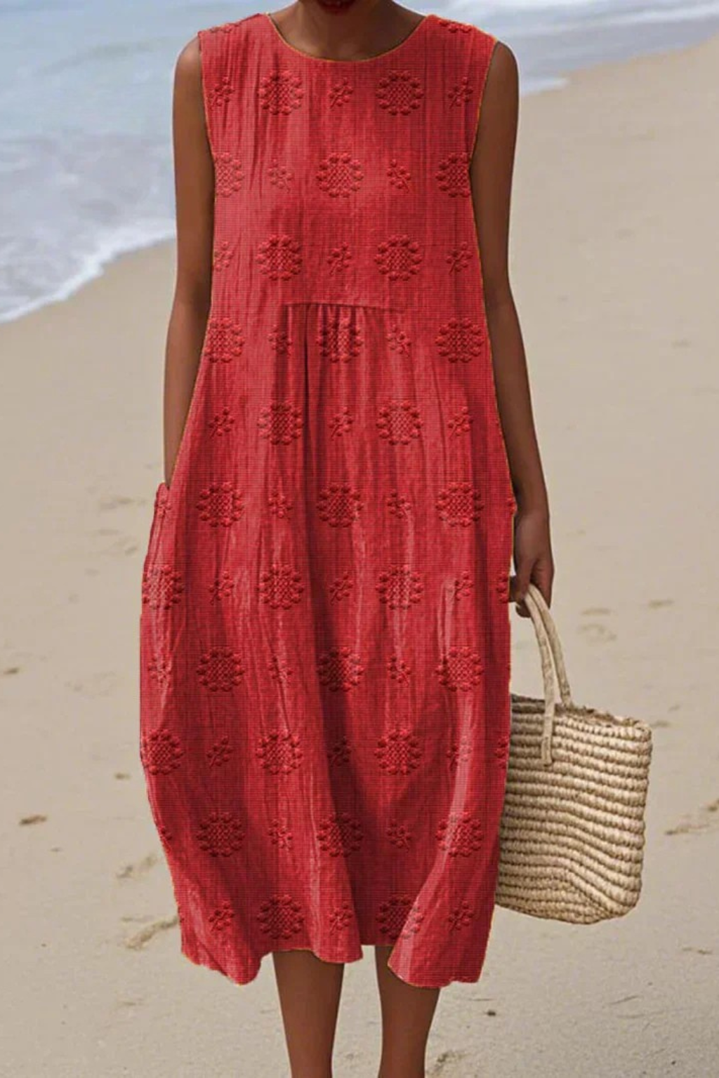 Womens Dress – Sleeveless Embroidered Summer Dress with Flattering Waist-Defining Silhouette 4