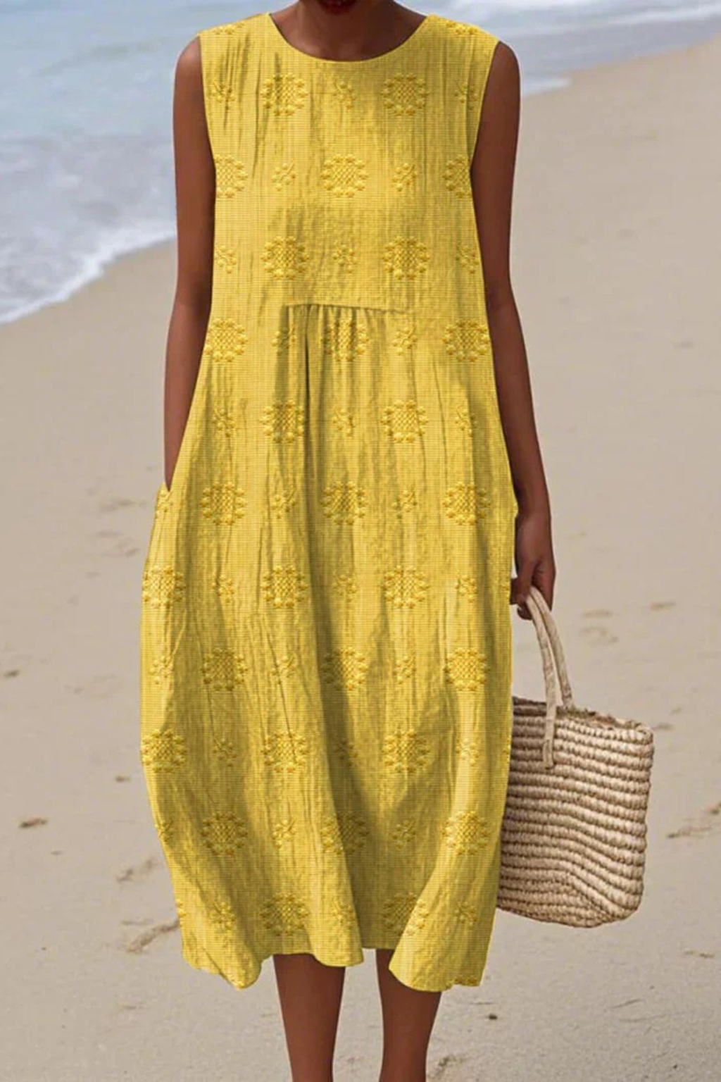 Womens Dress – Sleeveless Embroidered Summer Dress with Flattering Waist-Defining Silhouette 5