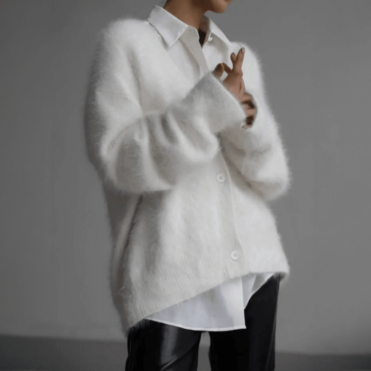 Black Oversized Deep V-Neck Cardigan for Women – Soft Knit, Relaxed Fit Layering Piece - We are MFEO