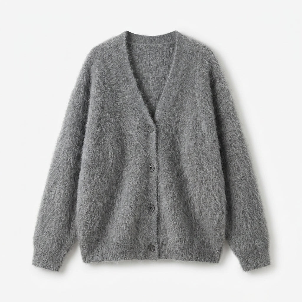 Black Oversized Deep V-Neck Cardigan for Women – Soft Knit, Relaxed Fit Layering Piece - We are MFEO