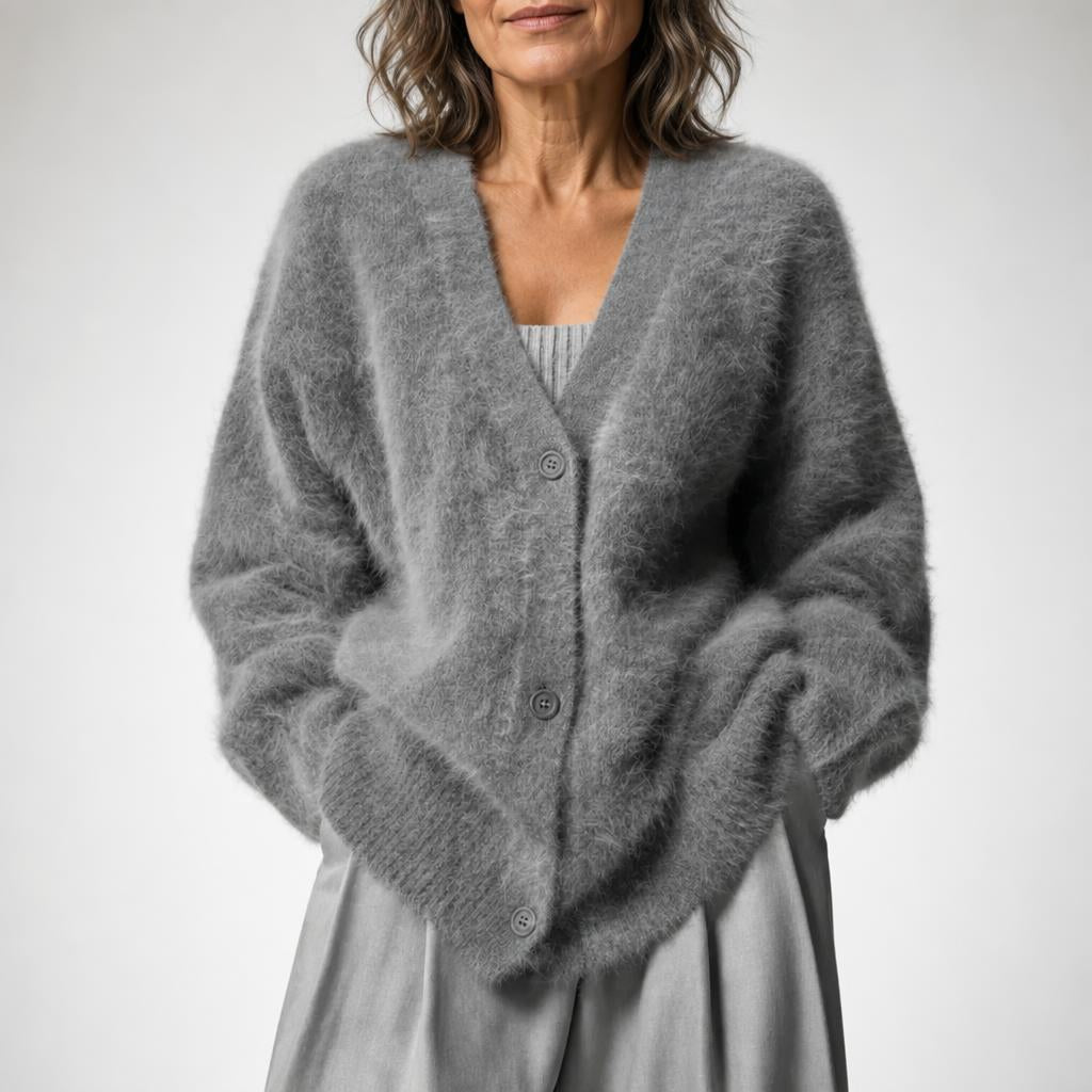 Black Oversized Deep V-Neck Cardigan for Women – Soft Knit, Relaxed Fit Layering Piece - We are MFEO