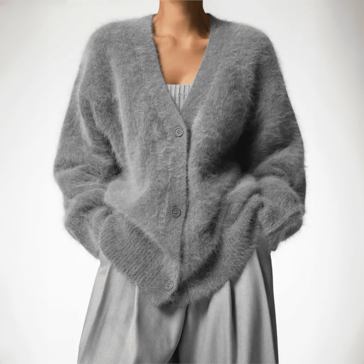 Black Oversized Deep V-Neck Cardigan for Women – Soft Knit, Relaxed Fit Layering Piece - We are MFEO