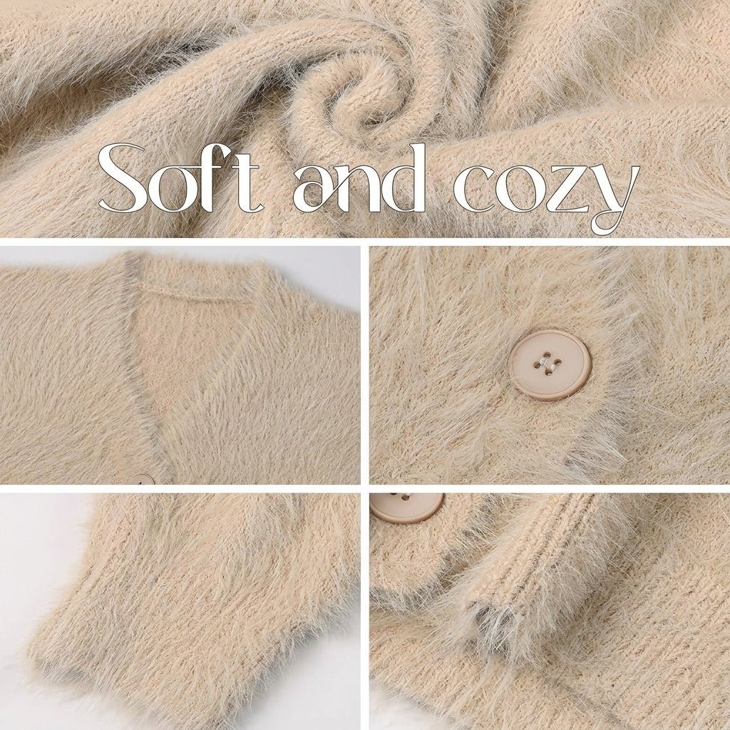 Black Oversized Deep V-Neck Cardigan for Women – Soft Knit, Relaxed Fit Layering Piece - We are MFEO