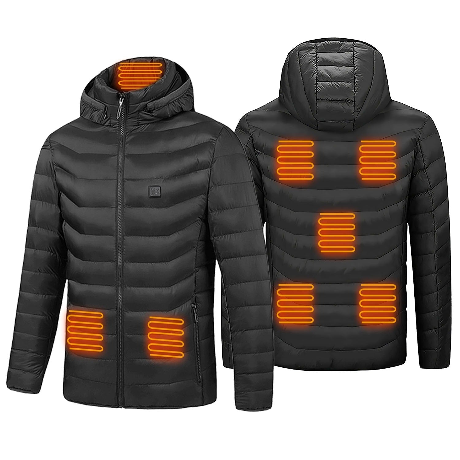 Black Puffer Jacket Women – USB-Heated, Quilted Hooded Design - We are MFEO