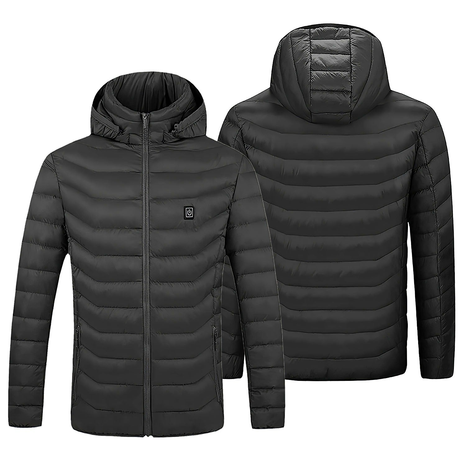 Black Puffer Jacket Women – USB-Heated, Quilted Hooded Design - We are MFEO