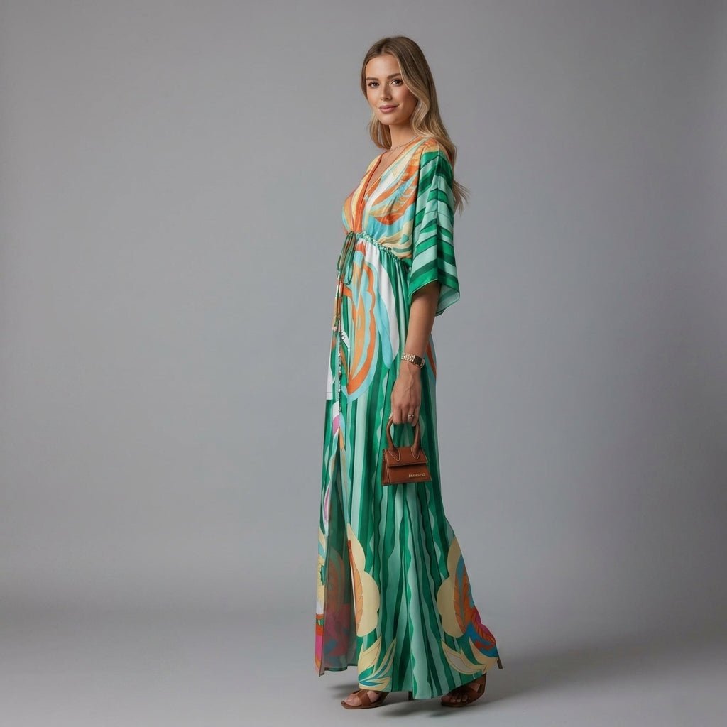 Bohemian Maxi Dress – Lightweight Chiffon with Adjustable Waist for Summer Events - We are MFEO
