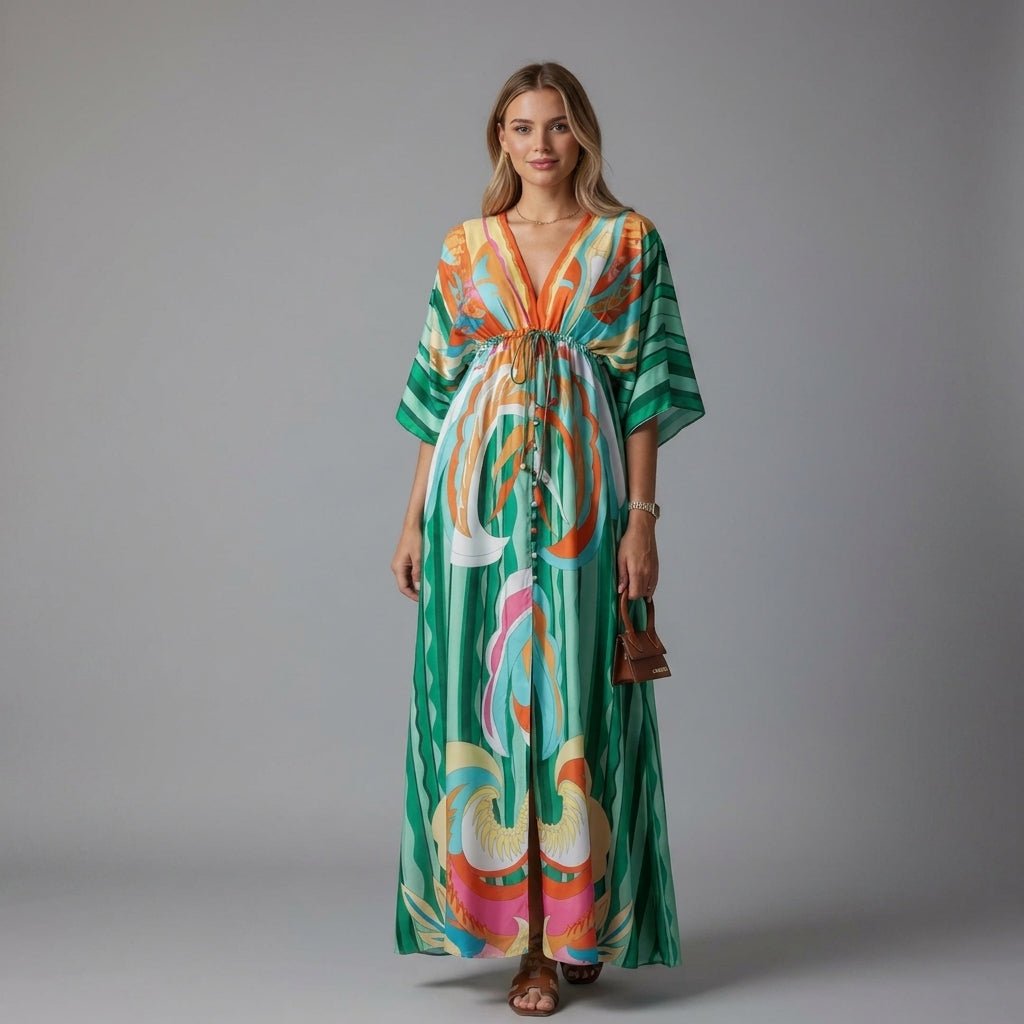 Bohemian Maxi Dress – Lightweight Chiffon with Adjustable Waist for Summer Events - We are MFEO