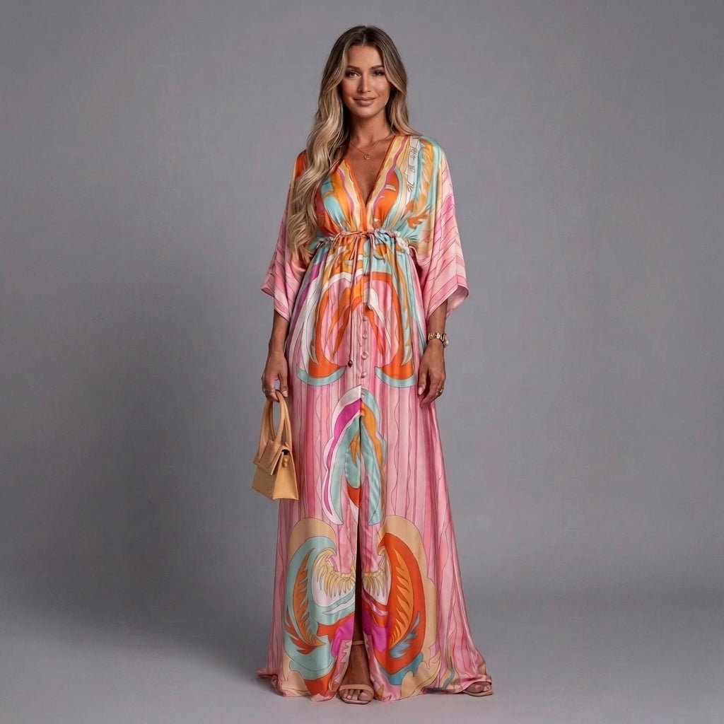 Bohemian Maxi Dress – Lightweight Chiffon with Adjustable Waist for Summer Events - We are MFEO
