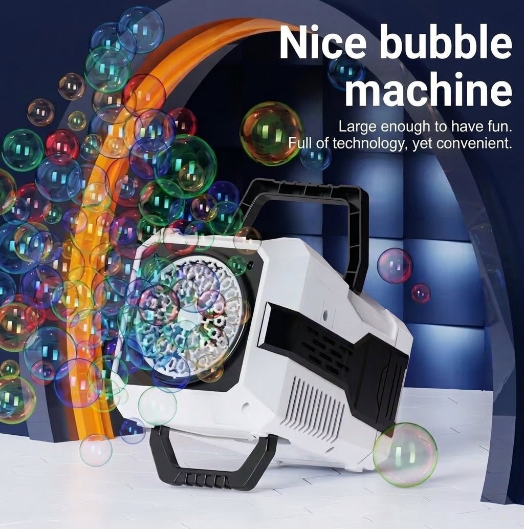 Bubble Machine for Parties – 30,000 Bubbles per Minute with Remote Control and RGB Lights - We are MFEO