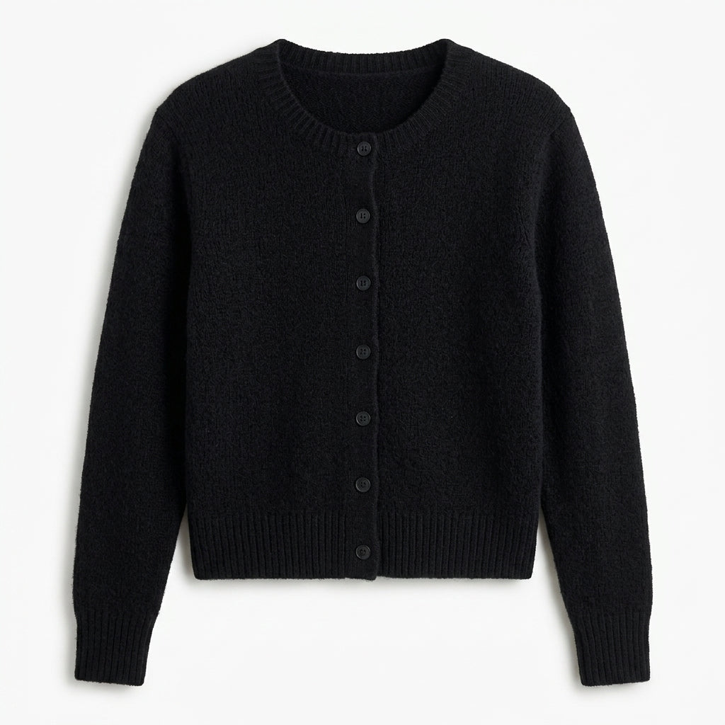 Cardigan for Women – Ribbed Knit with Button Front and Crew Neck - We are MFEO