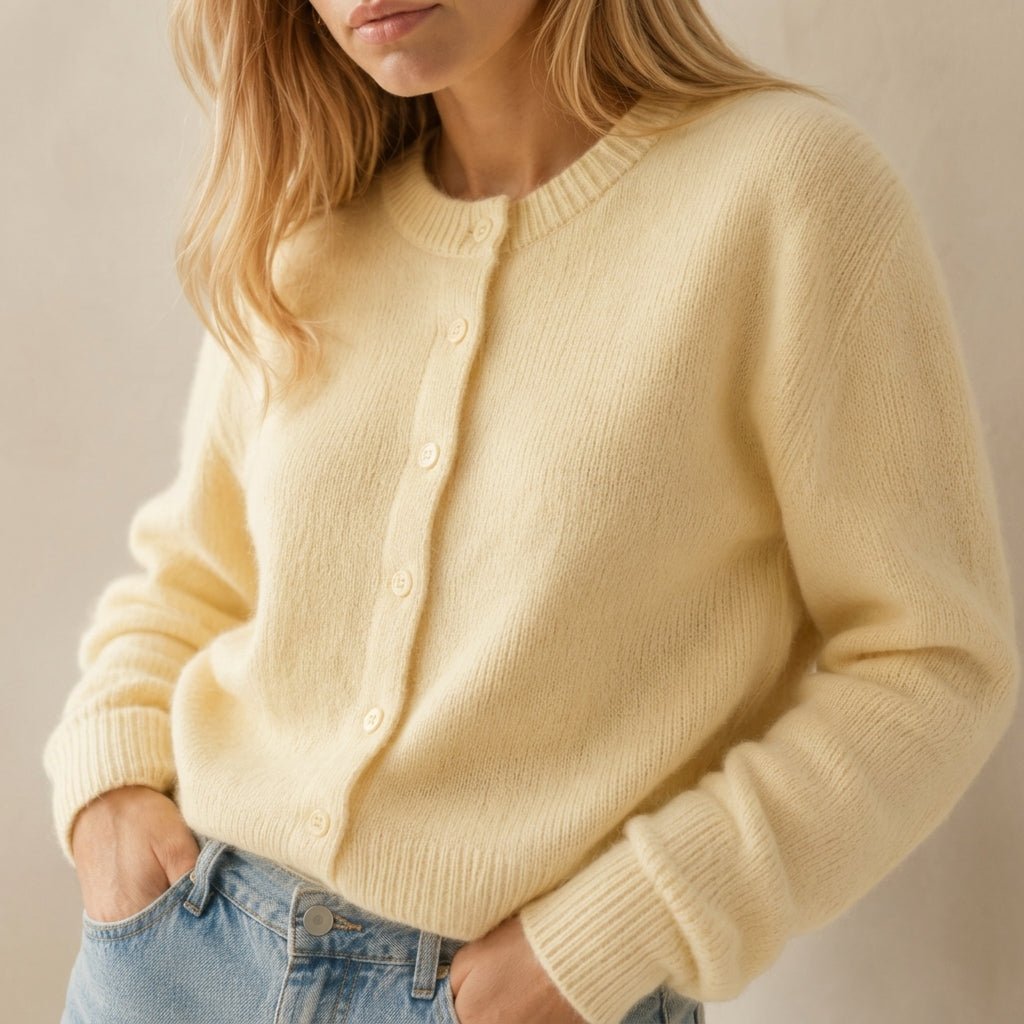 Cardigan for Women – Ribbed Knit with Button Front and Crew Neck - We are MFEO