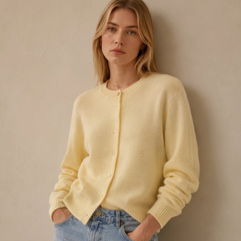 Cardigan for Women – Ribbed Knit with Button Front and Crew Neck - We are MFEO