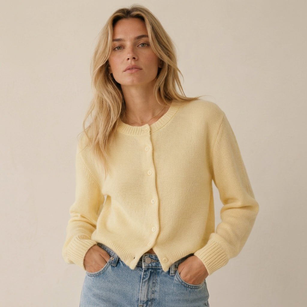Cardigan for Women – Ribbed Knit with Button Front and Crew Neck - We are MFEO