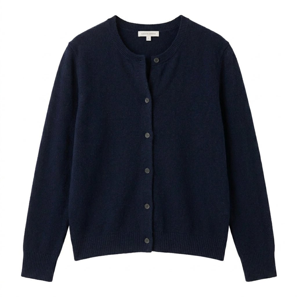 Cashmere Cardigan for Women – Fitted Round Neck with Button Front - We are MFEO