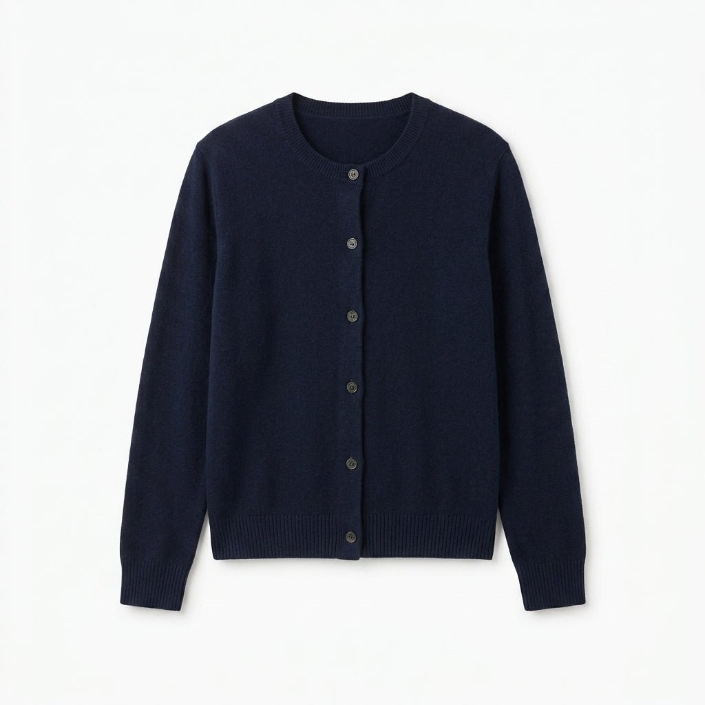 Cashmere Cardigan for Women – Fitted Round Neck with Button Front - We are MFEO