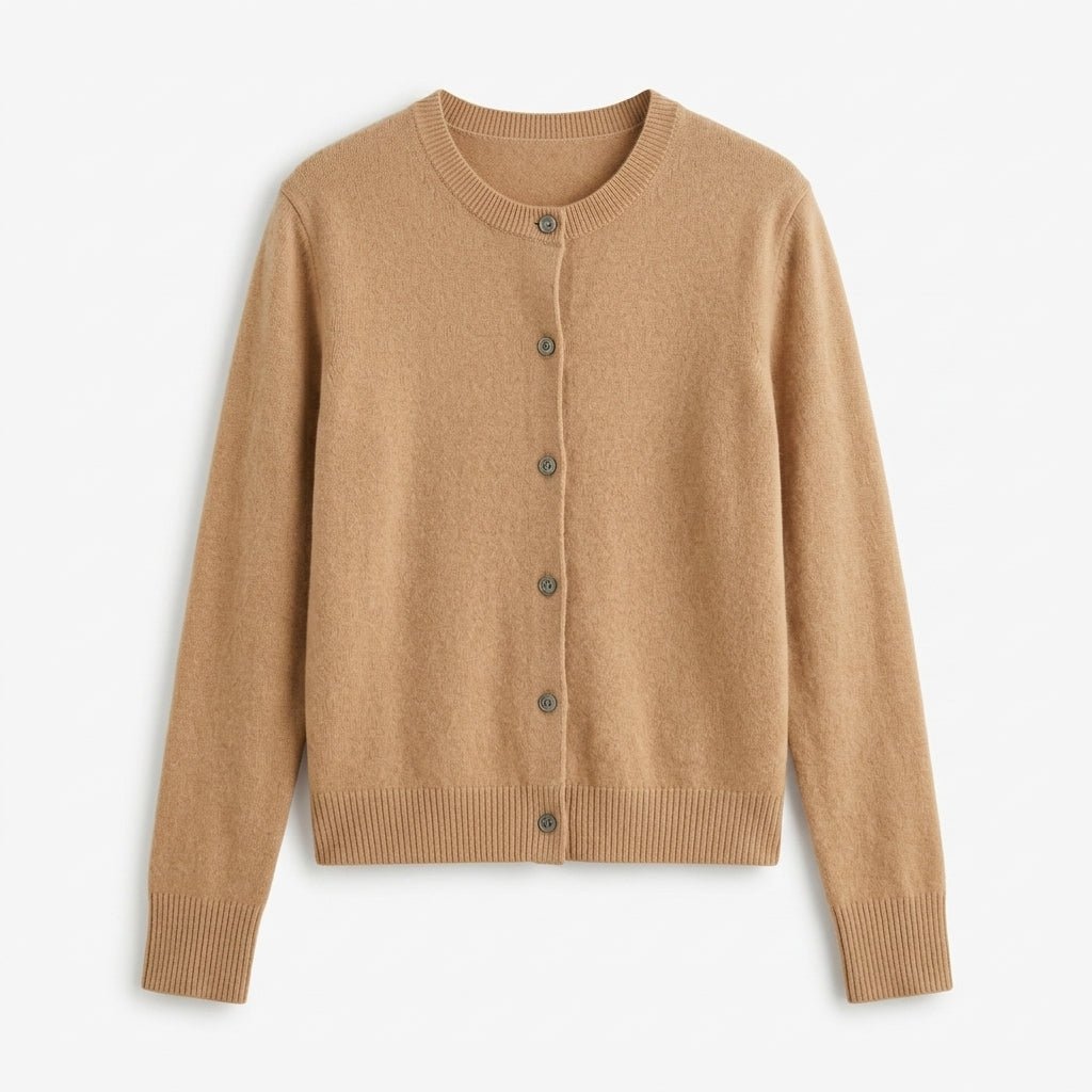 Cashmere Cardigan for Women – Fitted Round Neck with Button Front - We are MFEO