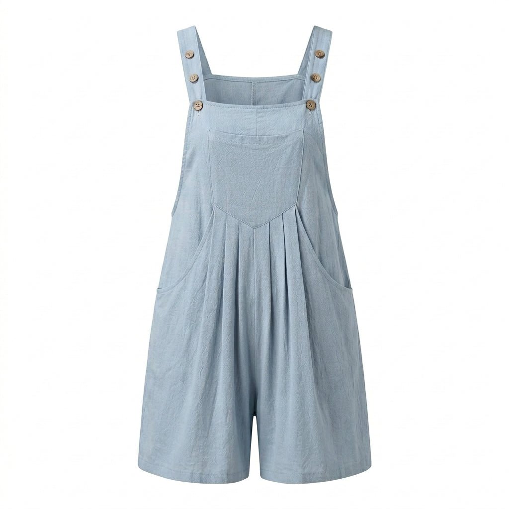 Casual Jumpsuit with Buttoned Straps and Pockets – Relaxed Fit - We are MFEO