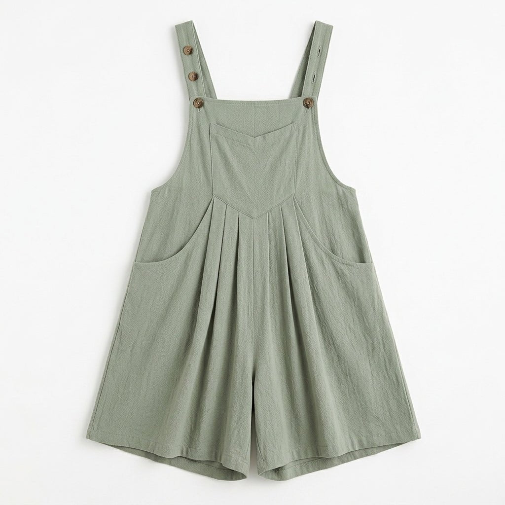 Casual Jumpsuit with Buttoned Straps and Pockets – Relaxed Fit - We are MFEO