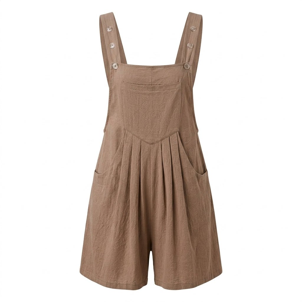 Casual Jumpsuit with Buttoned Straps and Pockets – Relaxed Fit - We are MFEO