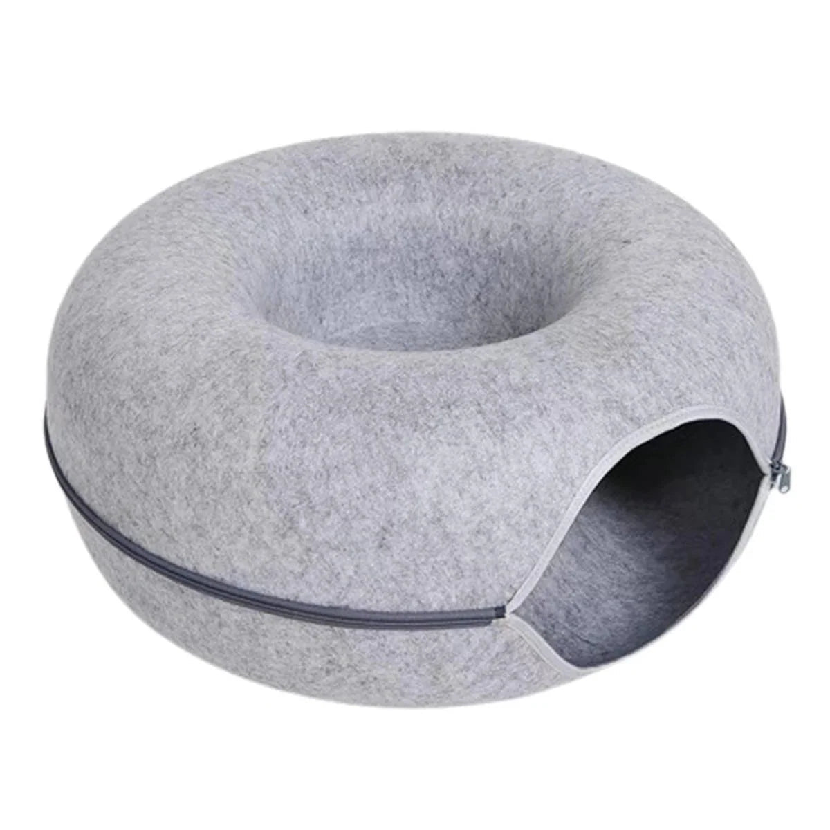 Cat Bed for Multiple Cats – Donut Design with Scratch-Resistant Felt and Dual Nest Feature - We are MFEO