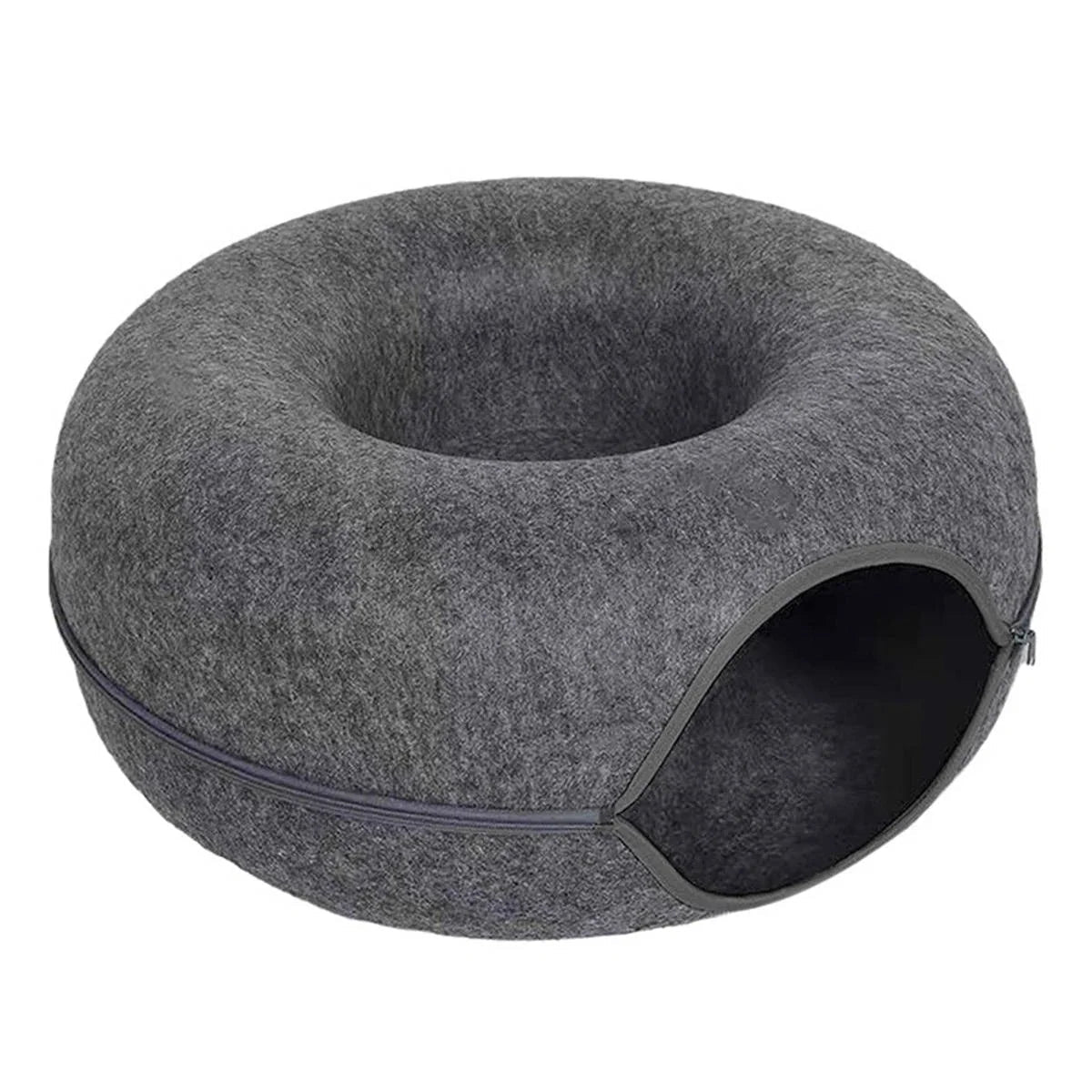 Cat Bed for Multiple Cats – Donut Design with Scratch-Resistant Felt and Dual Nest Feature - We are MFEO