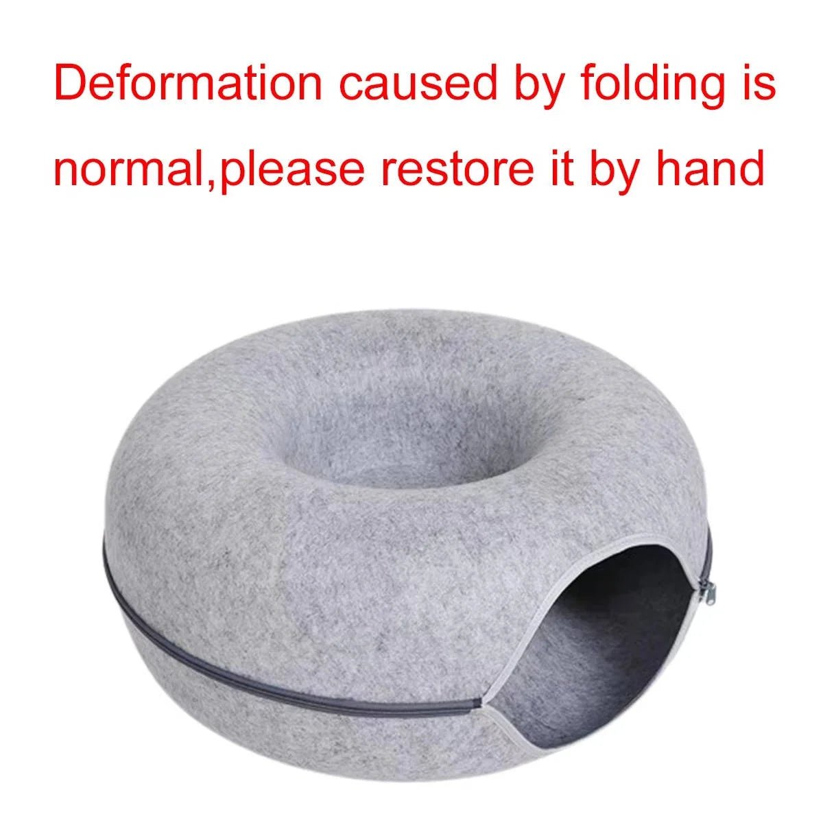 Cat Bed for Multiple Cats – Donut Design with Scratch-Resistant Felt and Dual Nest Feature - We are MFEO