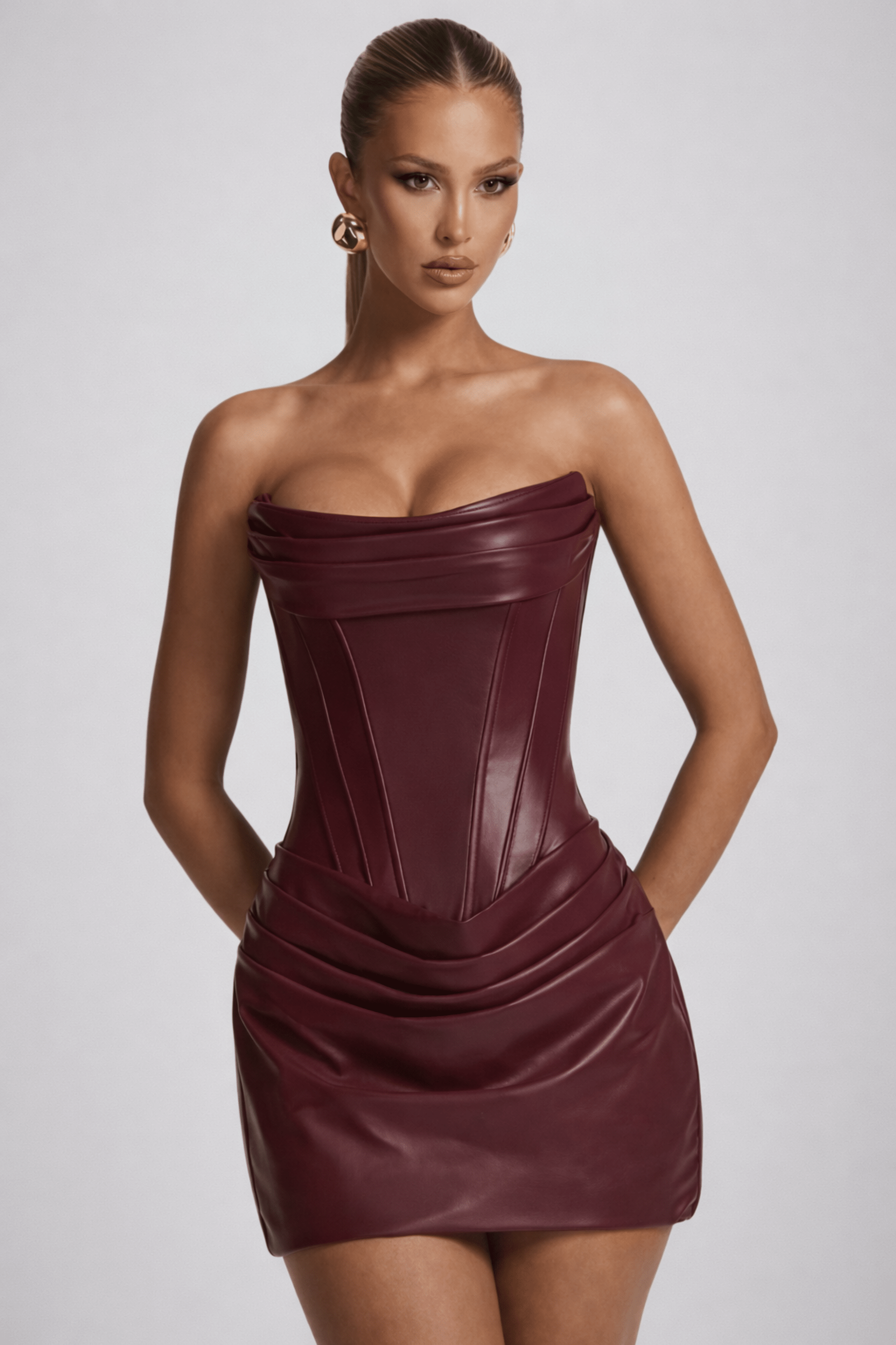 Cocktail Dress – Corset Mini Style with Draped Neckline for Evening Wear - We are MFEO