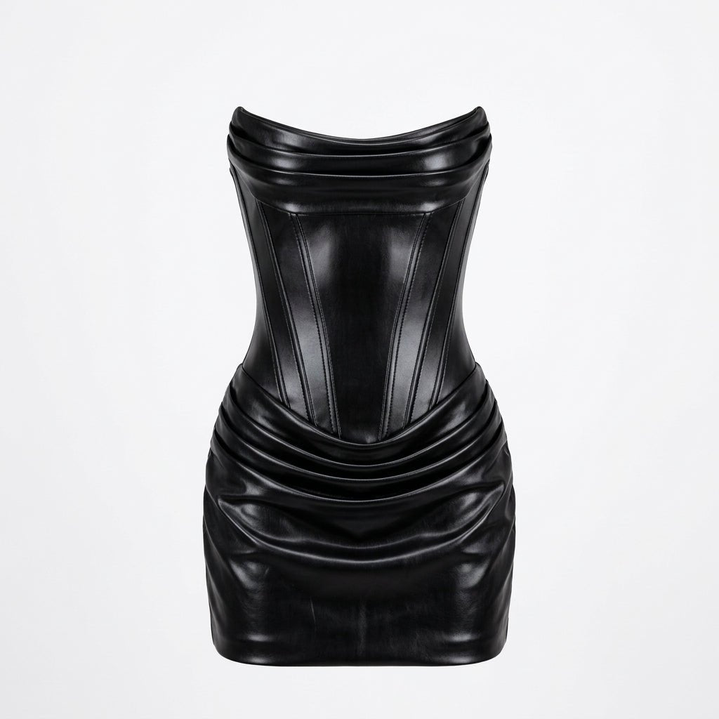 Cocktail Dress – Corset Mini Style with Draped Neckline for Evening Wear - We are MFEO