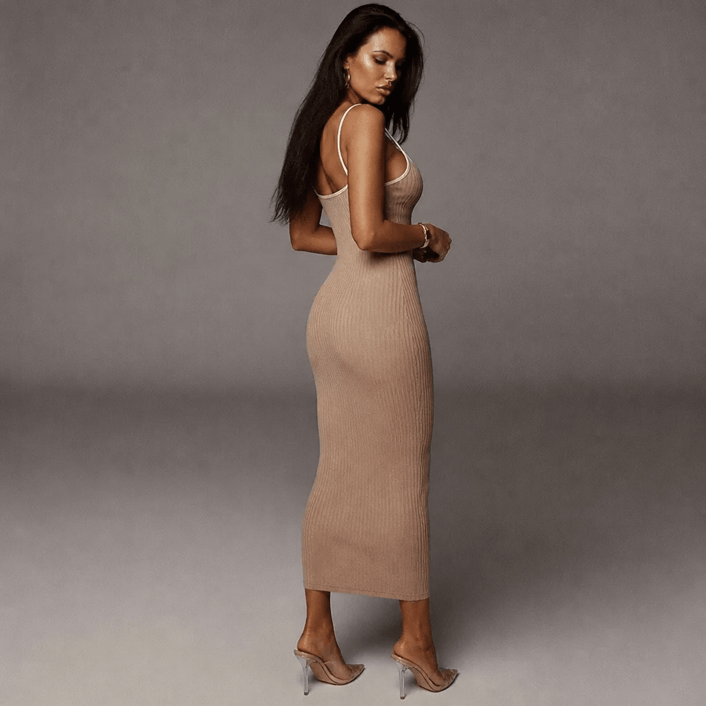 Cocktail Dress – Slim Fit Midi with Adjustable Straps - We are MFEO
