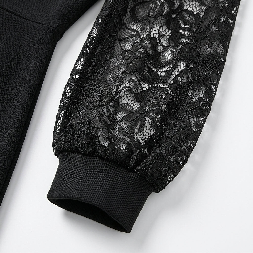 Cocktail Dress with Lace Detail – Long Sleeve Mini - We are MFEO