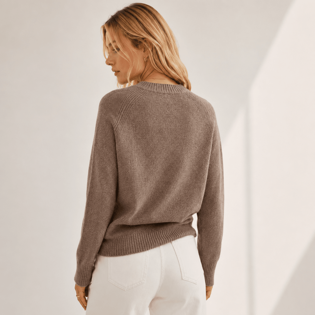 Crew Neck Knit Sweater with Diagonal Button Detail – Regular Fit for Autumn/Winter - We are MFEO